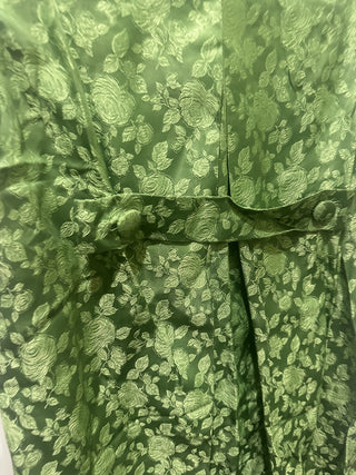 Vintage 1960's Green Floral Dress #63 VV MTS|116715