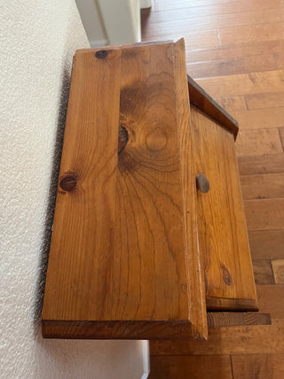 VINTAGE SOLID WOOD PINE DROP DOWN DESK WITH DRAWER & 2-SHELF CABINET 39.5T X 11.5D X 17W DROP DOWN DEPTH 19.5 (KJS) RCD|94905