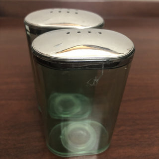 Teal Plastic Salt & Pepper Shakers as-is RSV