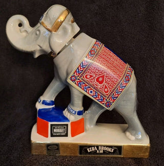 #62 VV Ezra Brooks 1970 Big Bertha Circus Elephant Whiskey Decanter Reno Nugget MTS|60379