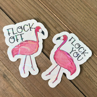 Flamingo Pun Sticker - Flock Off RV|61711