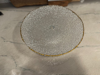 VTG LG GLASS CAKE PEDESTAL STAND 13"|113122