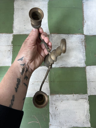 VTG Brass Candle Holder made in England F&m|94145