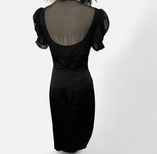 Maggy london black mesh dress 6 rsv|70206