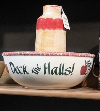 Vintage Chaparral Pottery Deck The Halls Serving bowl Spongeware RCD|126766