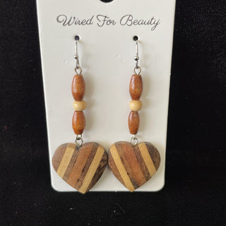 wood heart earrings RSV