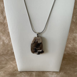 petrified wood necklace, 20" RSV