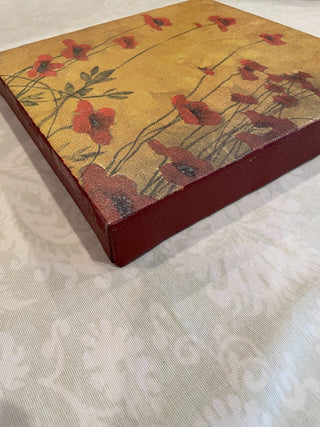 Heavy Canvas Painting of Poppies ~MTS|66115