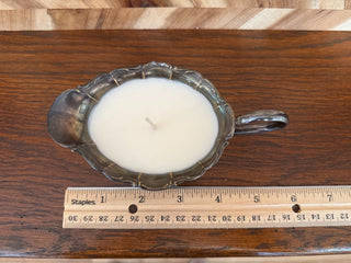 CANDLE IN SMALL SILVER PLATED CREAMER SCENT LOVE SPELL