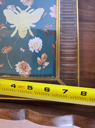 Textured Glass & Gold Frame w/ Bee