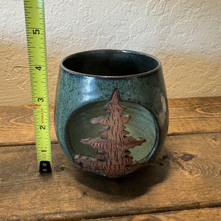 Handmade Art Pottery Openwork Tree Luminary MTS|145600