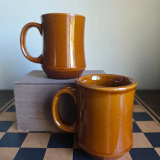 MCM Retro Brown Stoneware Mugs (Set of 2)