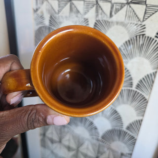 MCM Retro Brown Stoneware Mugs (Set of 2)