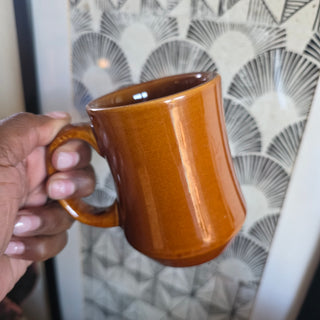 MCM Retro Brown Stoneware Mugs (Set of 2)