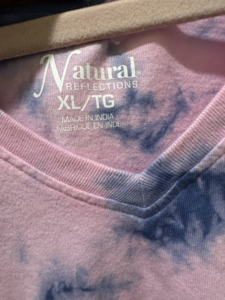 Tie Dye Adult T-shirt Men's XL Pink and Blue #47 VV MTS|98110
