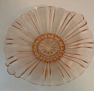 vintage pink depression glass old cafe mint dish rsv
