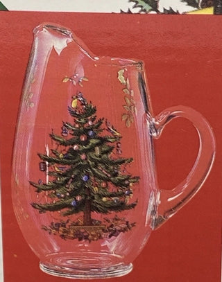 Vintage Spode Christmas Tree 2.5 Qt Glass Pitcher #63 VV MTS|129483