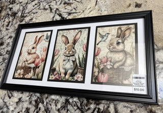 Vintage Bunnies Photo Collage (B3) Bunnies/Birds/Tulips RCD