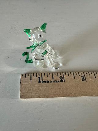 Vintage glass green cat RSV