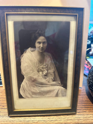 Vtg.  Studio Professional Framed Photo of 1920's woman 5.25"x8" RCD