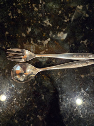 Mid-century United Airlines child's fork/spoon set, RCD|118868