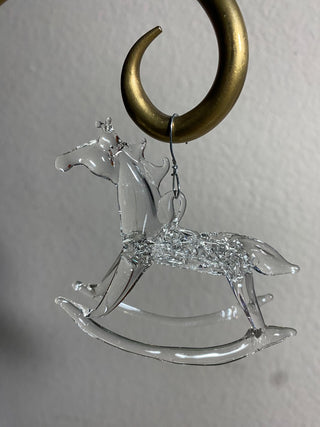 Vintage Spun Glass Christmas Rocking Horse|139840