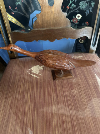 #62 VV Hand Carved Wooden Bird Sculpture Shorebird Figurine Jamaican Folk Art MTS