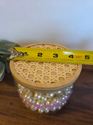 "Hey Gorgeous" Glass Vanity Jar w/ Pearls