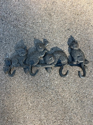 JP Cast Iron CAT Towel Coat Hooks