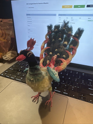 Vintage Millinery Exotic Bird NOS Peacock Rare Mint