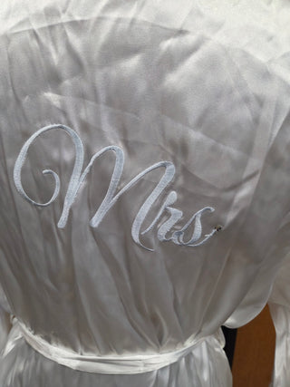 New- White Satin BRIDE Robe- NIS