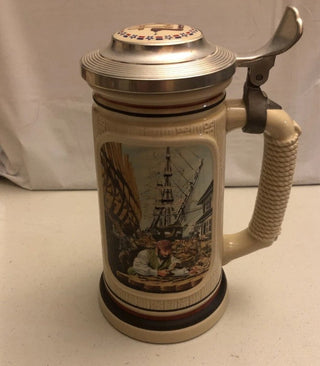 Avon Collectible 1986 Nautical Beer Stein building of American The Shipbuilder 1986 #47 VV MTS