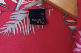 Men's Small Pink Flamingo Hawaiian Shirt Designed in Italy RCD|158761