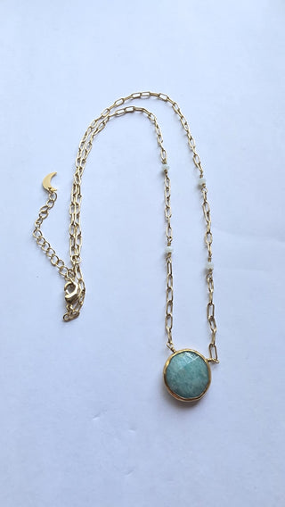 Gold Tone Amazonite Necklace