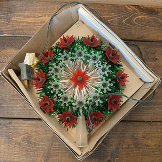 Vintage Lighted Poinsettia Christmas Tree Topper RCD|124798