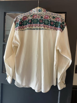 Vintage 90’s Casey & Max western-style yoke and single chest pocket tapestry