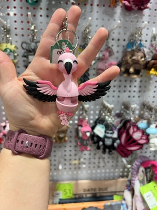 Flamingo Wiggly Tail Keychain