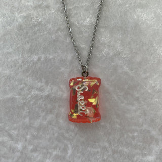 kid necklace, pink candy RSV