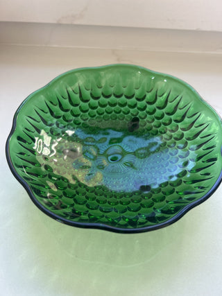 Anchor Hocking "Forest Green" glass dish-RSV