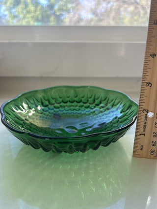 Anchor Hocking "Forest Green" glass dish-RSV