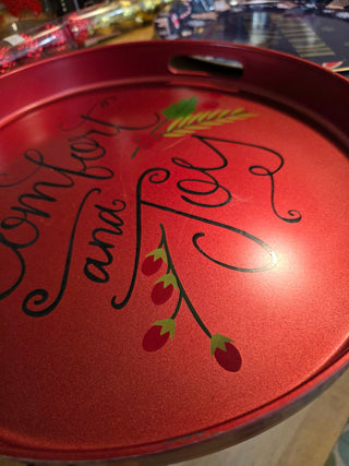 MTS Red Serving Tray "Comfort and Joy"|124226