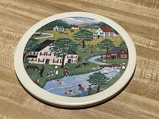 6" Ceramic Trivet/ Wall Decor Country Scene--SP RCD