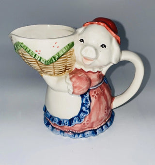 Set Otagiri Anthropomorphic Pig Jam Jar with Spoon #62 VV MTS