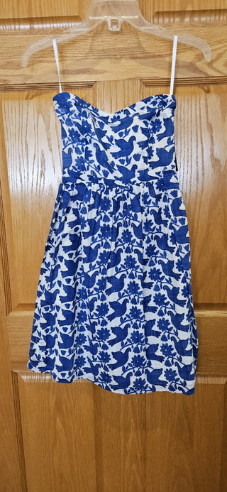 Dress, strapless, blue & white birds, Old Navy, new w/tags, sz 0, RSV Bliss Marketplace Dress, strapless, blue & white birds, Old Navy, new w/tags, sz 0, RSV Bliss Marketplace