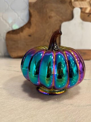 Iridescent pumpkin 6'' glass|113111