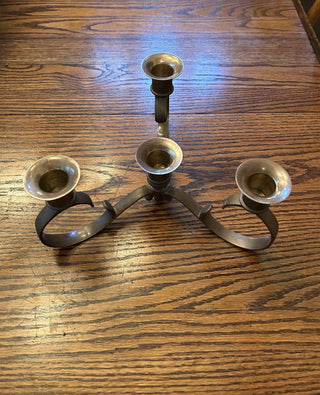 Vintage Brass 4 Taper Sitting Candelabra   MTS|75289