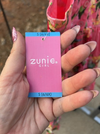 NWT Zunie Girls' size S(6/6X) coral floral sundress