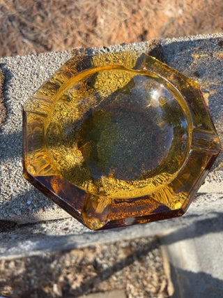 JP Vintage MCM Amber Glass Ashtray