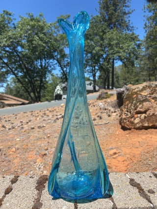 21” Empoli Cristalleria Fratelli Betti Bubble Swung Vase