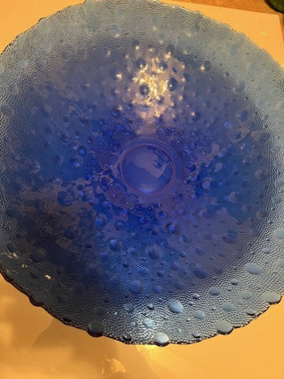 #1256 Large Cobalt Blue Glass Bowl  NIS